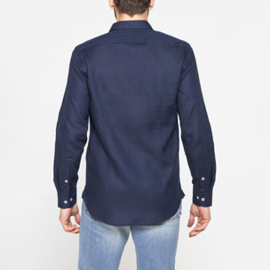 CAMICIA IN LINO E LYOCELL A MANICA LUNGA DA UOMO