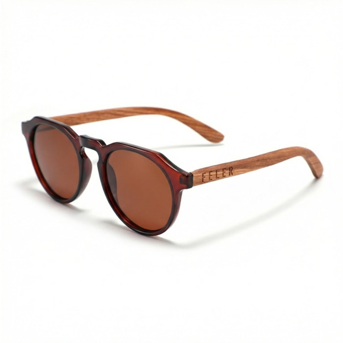 Gafas de Sol Feler 1526-2 Polarizadas de Madera Unisex 50 mm