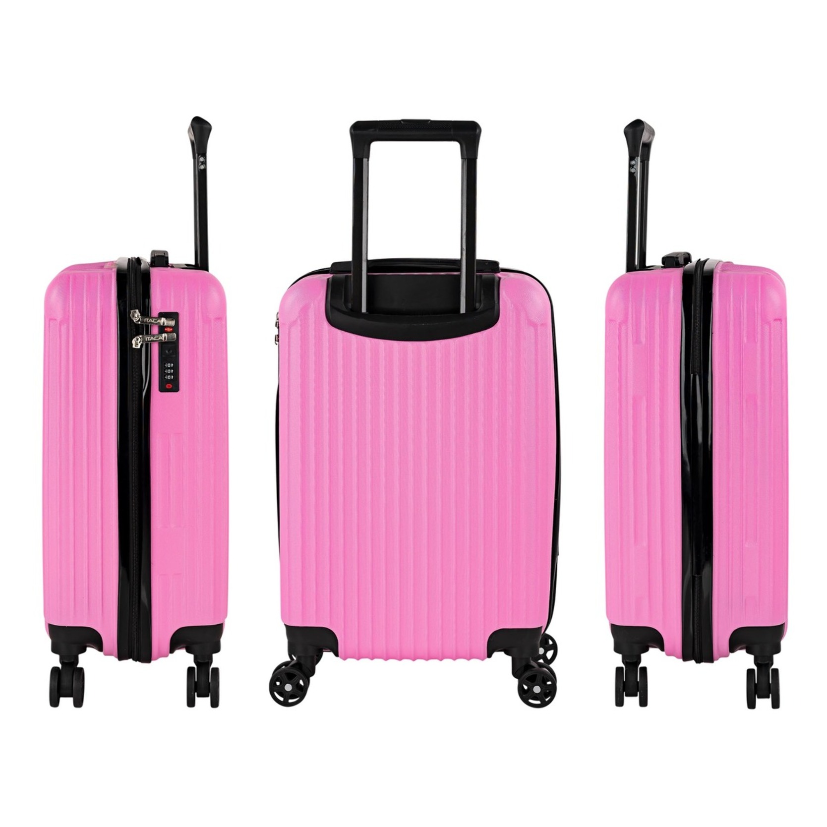 Juego De Maletas Rígidas Abs Itaca Ness Fucsia