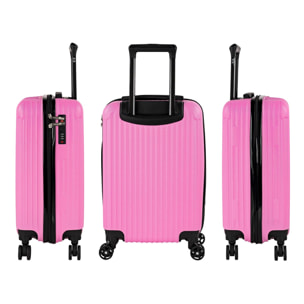 Juego De Maletas Rígidas Abs Itaca Ness Fucsia