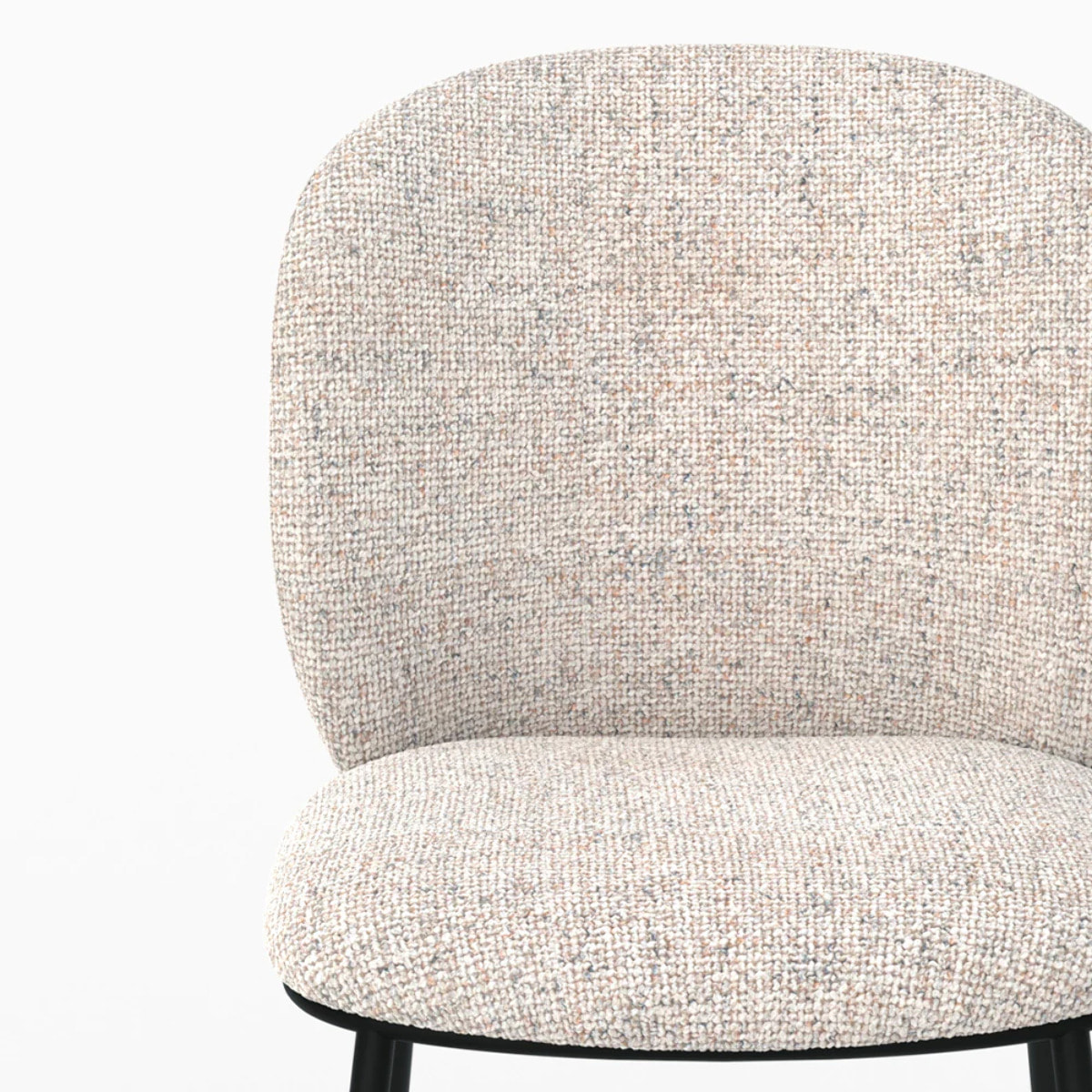 Lot de 2 chaises en tissu beige chiné - Adèle