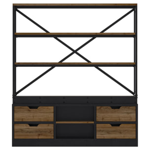 Bibliothèque 160 cm en bois et métal - Goa