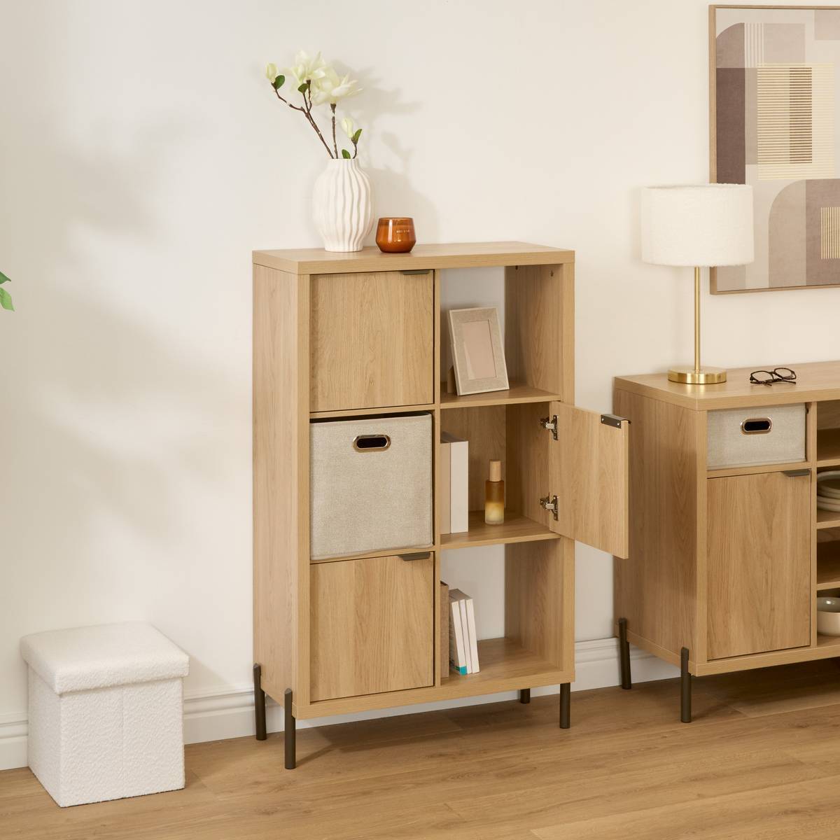 Étagère Alvo rectangulaire 32x74cm beige