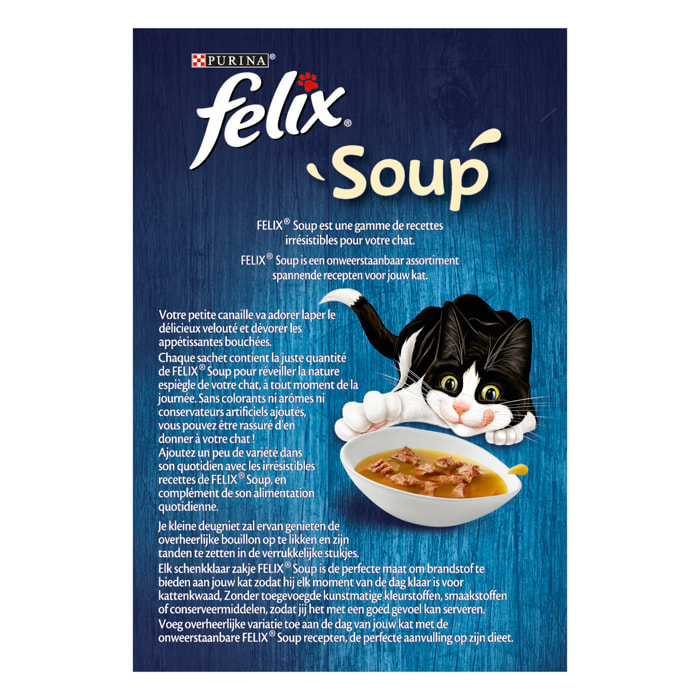 Felix Soup Sélection Poissons 6x48g - Lot de 8