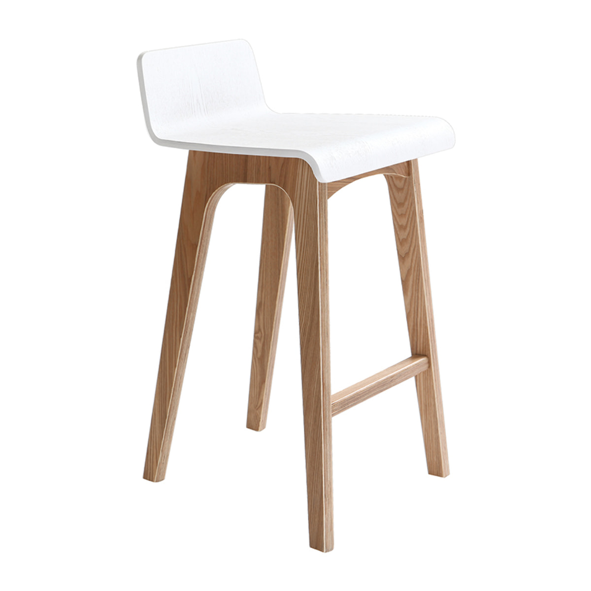 Chaise de bar scandinave bois et blanc H66 cm BALTIK
