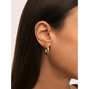 Orecchino Mini Ciliegia Argento Placcato Oro