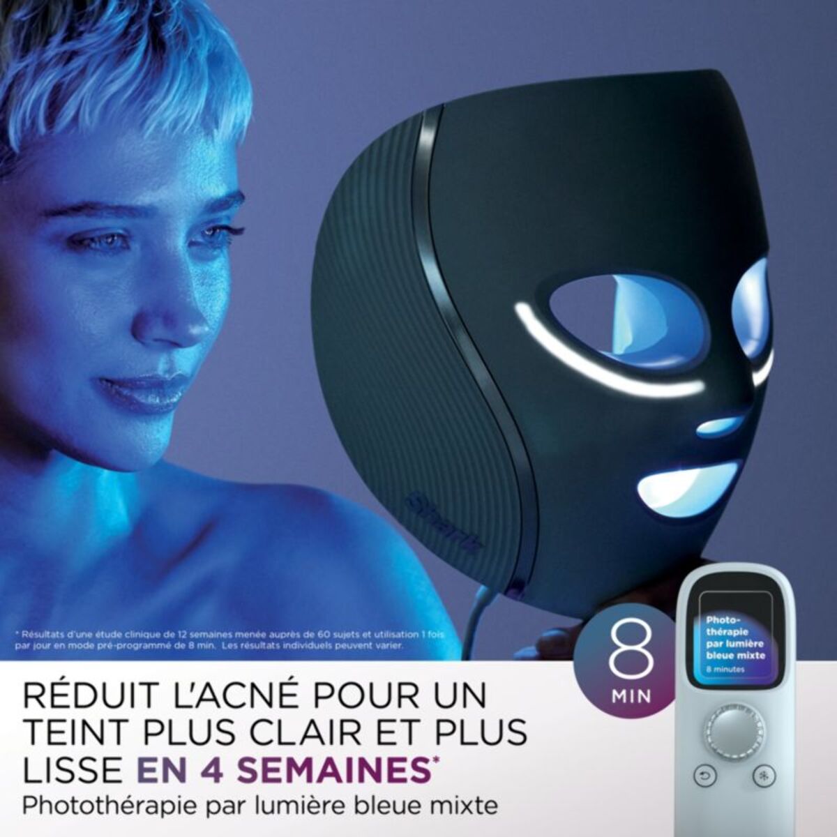 Masque LED SHARK CryoGlow avec rafraîchissement du contour des yeux Lilas