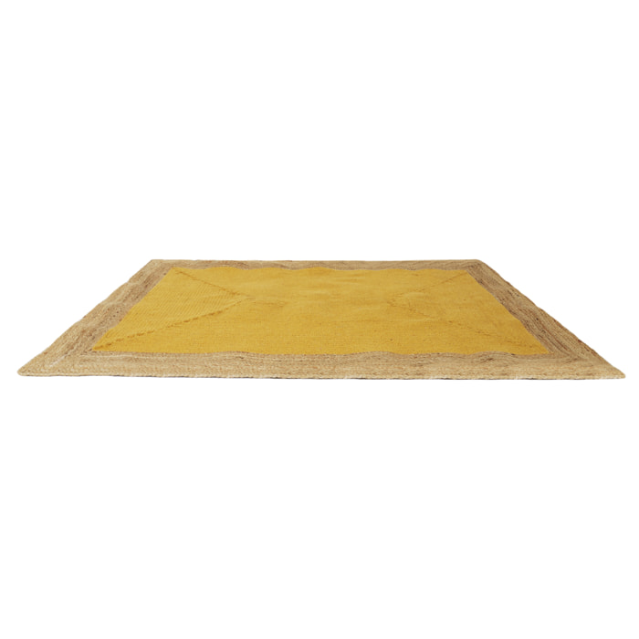 Tapis Jute Coton Moutarde 120x170cm