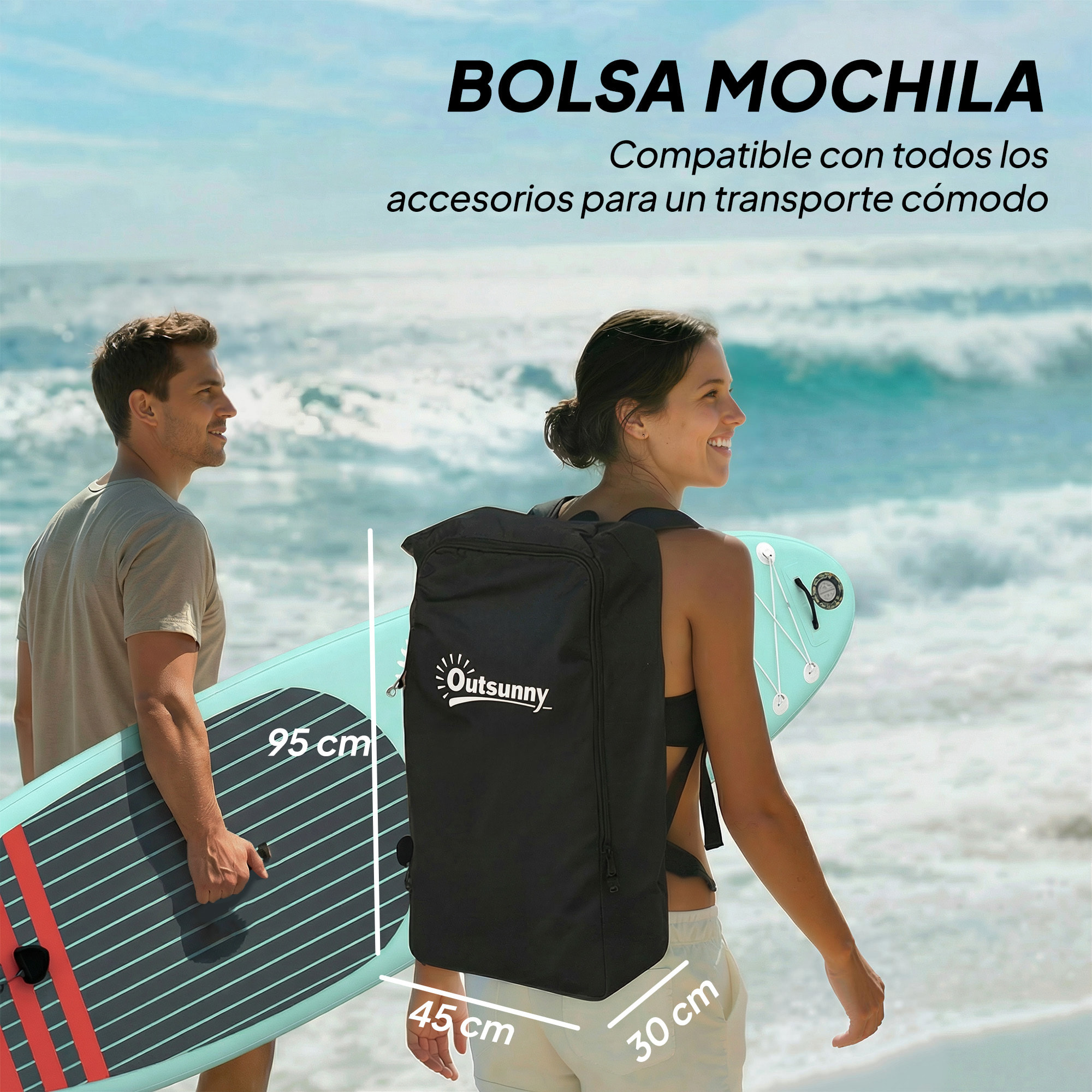 Tabla Paddle Surf Hinchable con Accesorios, 320 cm, Remo de Aluminio Ajustable, Quilla, Stand Up Paddle Board con Superficie Antideslizante de EVA, Bomba y Mochila, Carga 160 kg, para Adultos