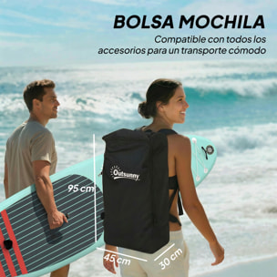 Tabla Paddle Surf Hinchable con Accesorios, 320 cm, Remo de Aluminio Ajustable, Quilla, Stand Up Paddle Board con Superficie Antideslizante de EVA, Bomba y Mochila, Carga 160 kg, para Adultos