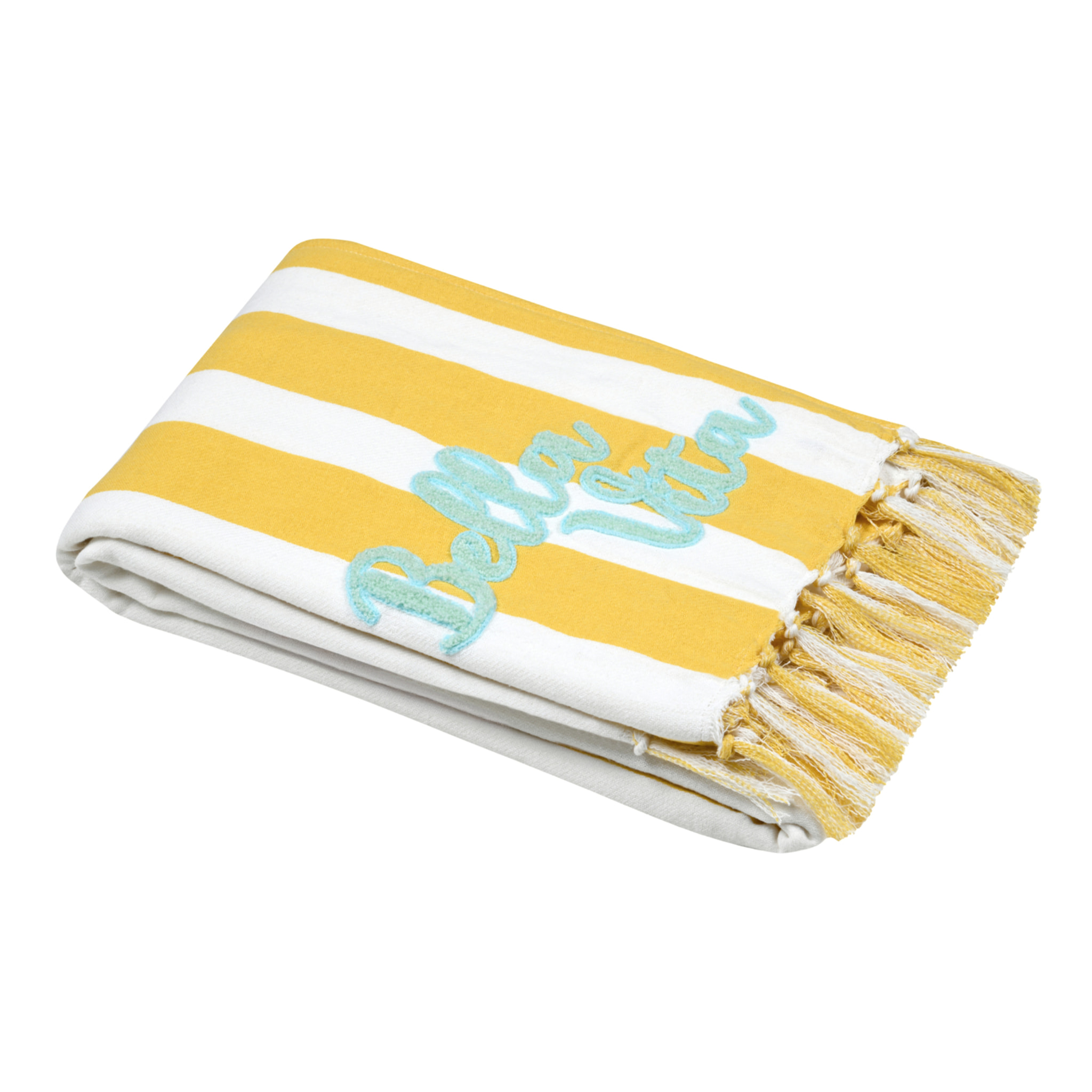 Plaid fouta rayé 'Bella Vita' - Jaune