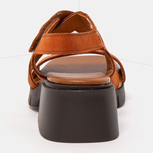 Sandalias con tacón 2062 NOBUCK DARK ORANGE / VARSOVIA color Dark orange