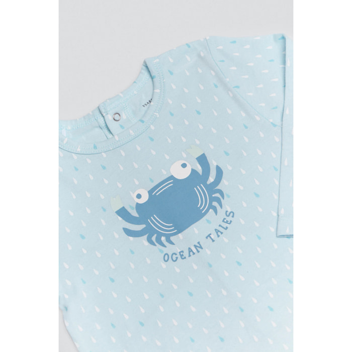 Tutina per neonato Ocean Tales manica lunga blu