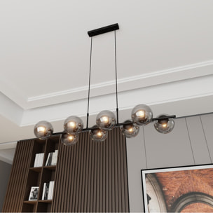 Lampada a sospensione RORY con sfere in vetro grafite e struttura nera
