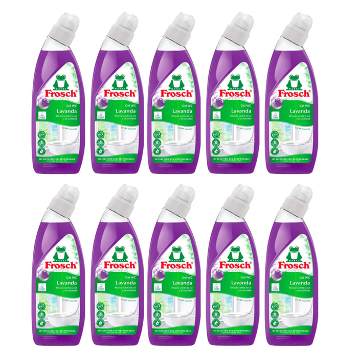 Pack 10x Gel limpia WC Lavanda Eco Frosch 750 ml