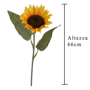 Girasole Piccolo. Altezza 66 Cm - Pezzi 12 - 12X66X12cm - Colore: Giallo - Bianchi Dino - Fiori Artificiali