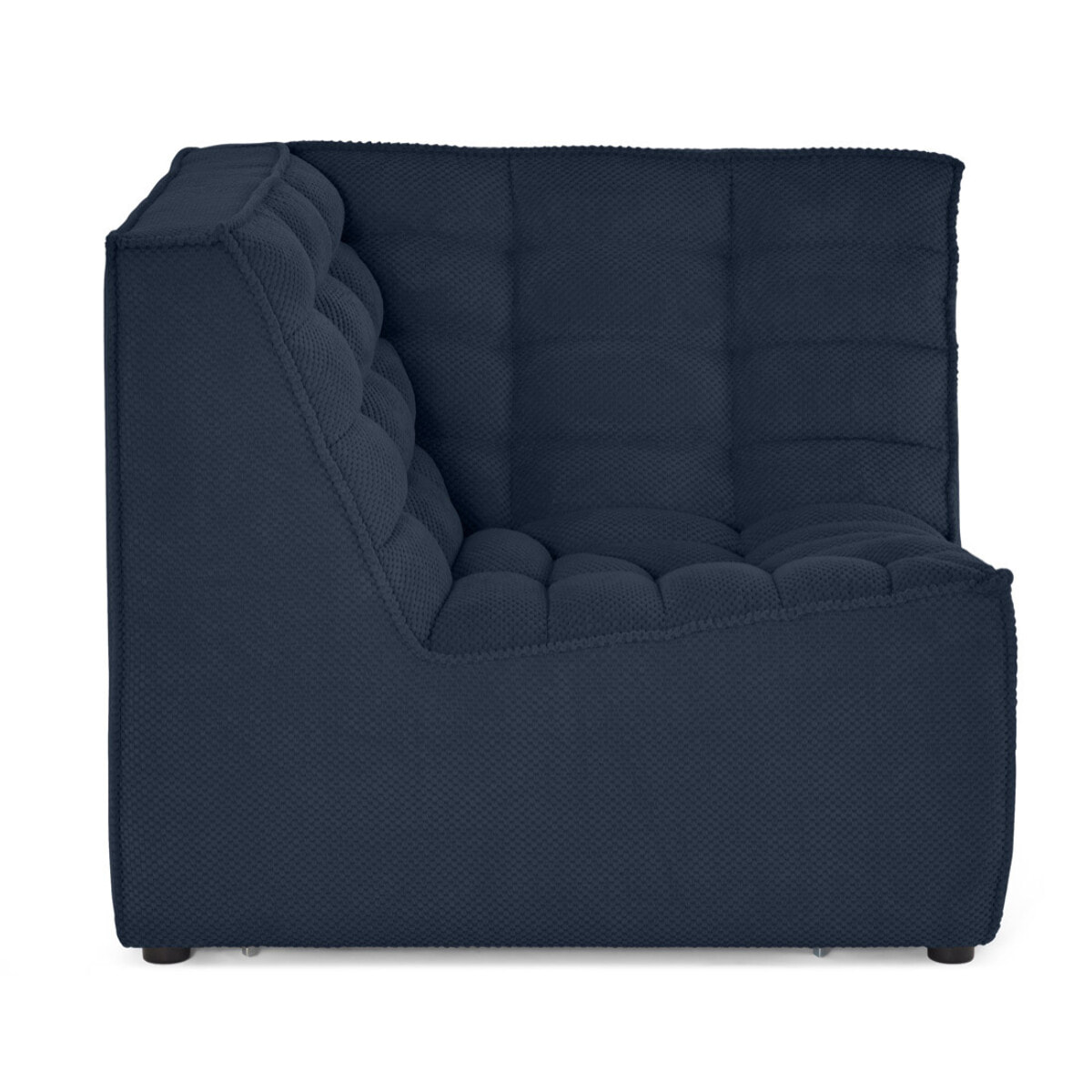 Ellie - module d'angle en velours texturé - Bleu marine