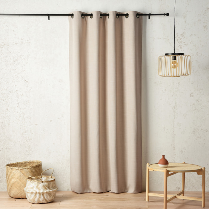 Rideau thermique et obscurcissant à envers polaire à oeillets - Beige