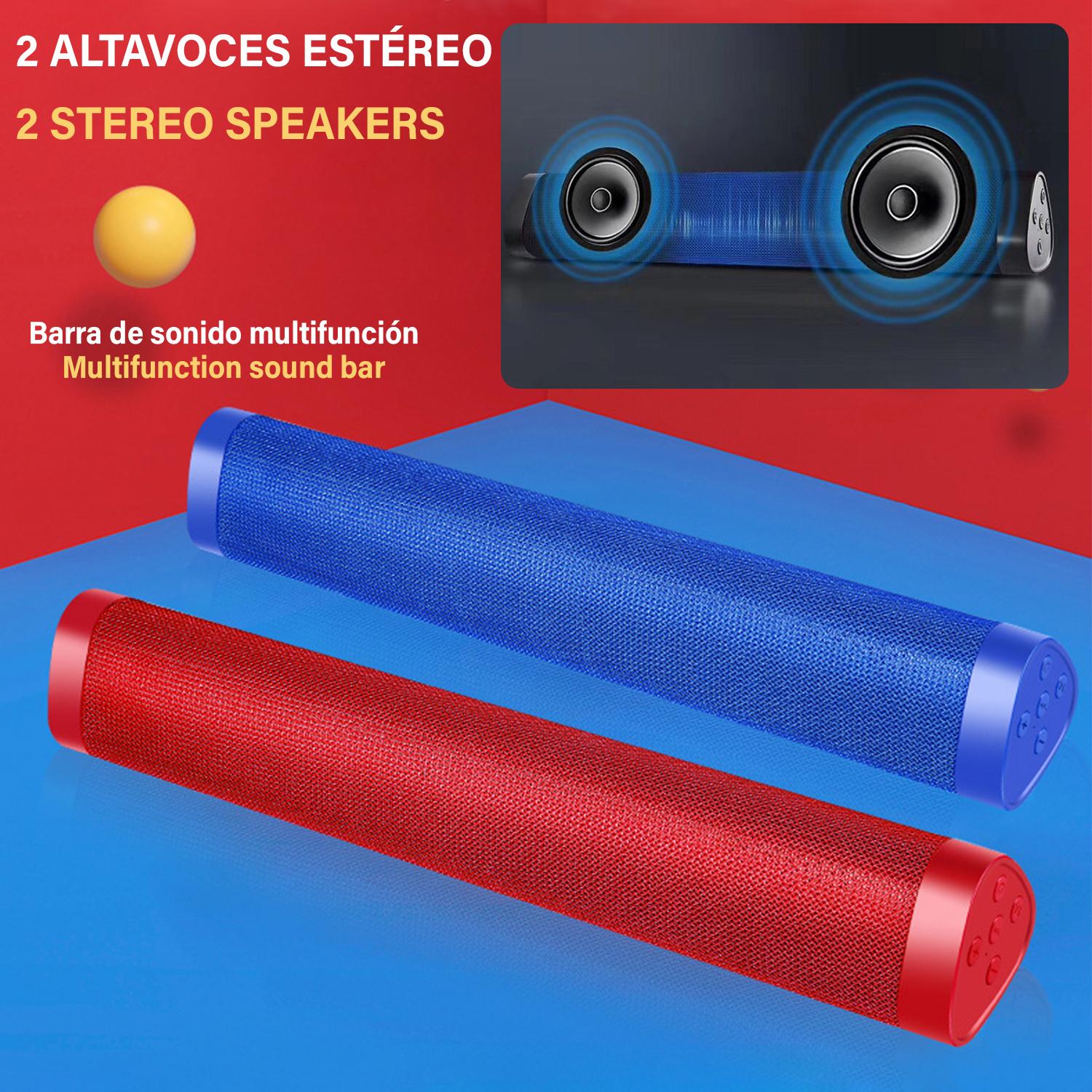 Altoparlante soundbar A500 Bluetooth 5.0, 2 altoparlanti anteriori. Ingresso USB, scheda micro SD e jack da 3,5. FM Radio.