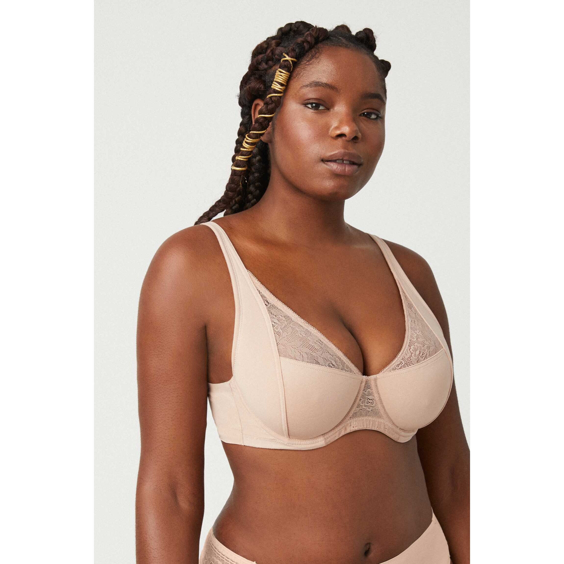 Reggiseno con ferretto non imbottito beige, coppe C, D ed E