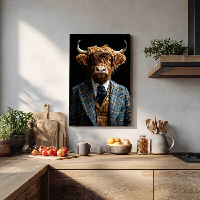Tableau animaux habillés Highlander wild suits Tableau alu Dibond