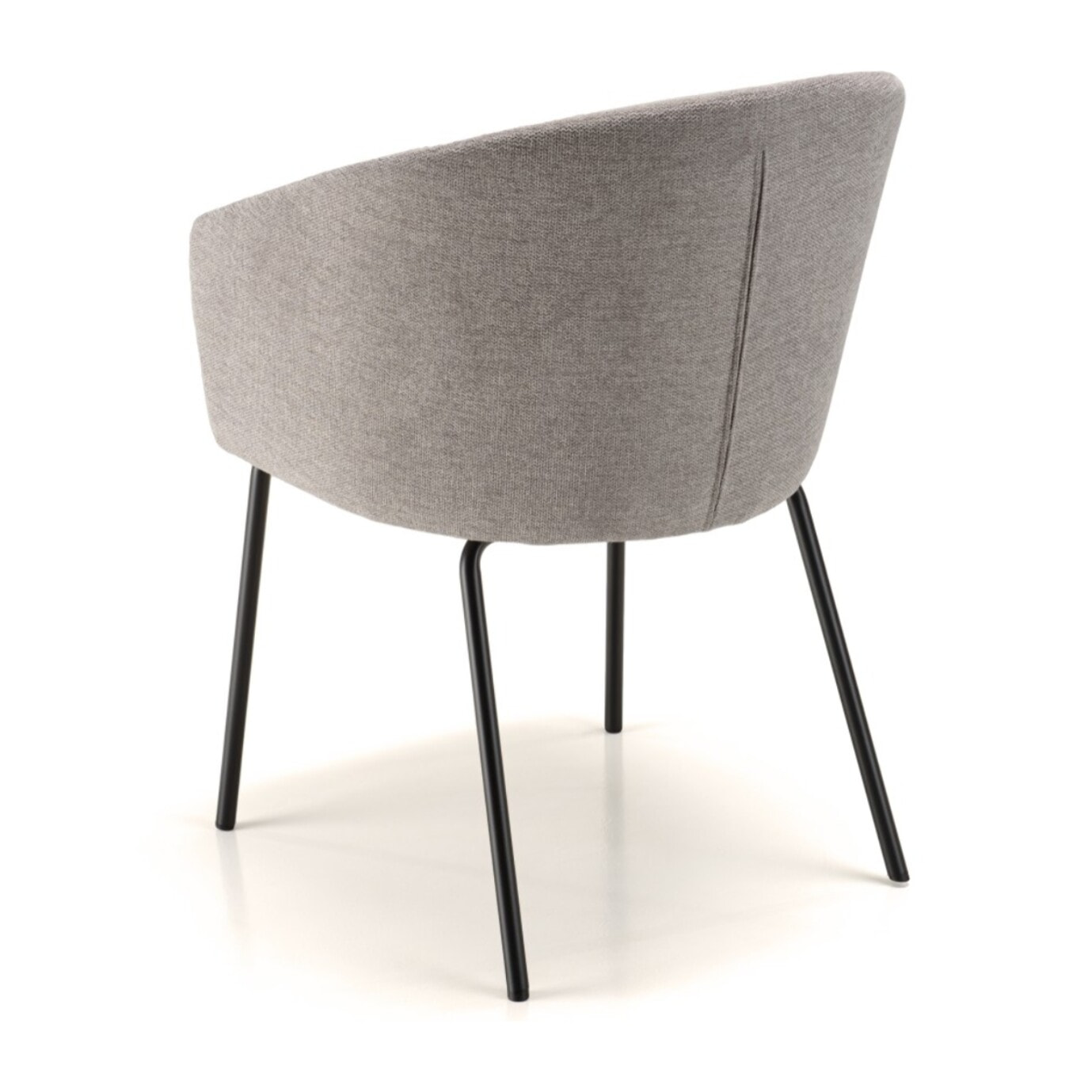 ULYSSE - Lot de 2 chaises tissu gris clair pieds acier noir