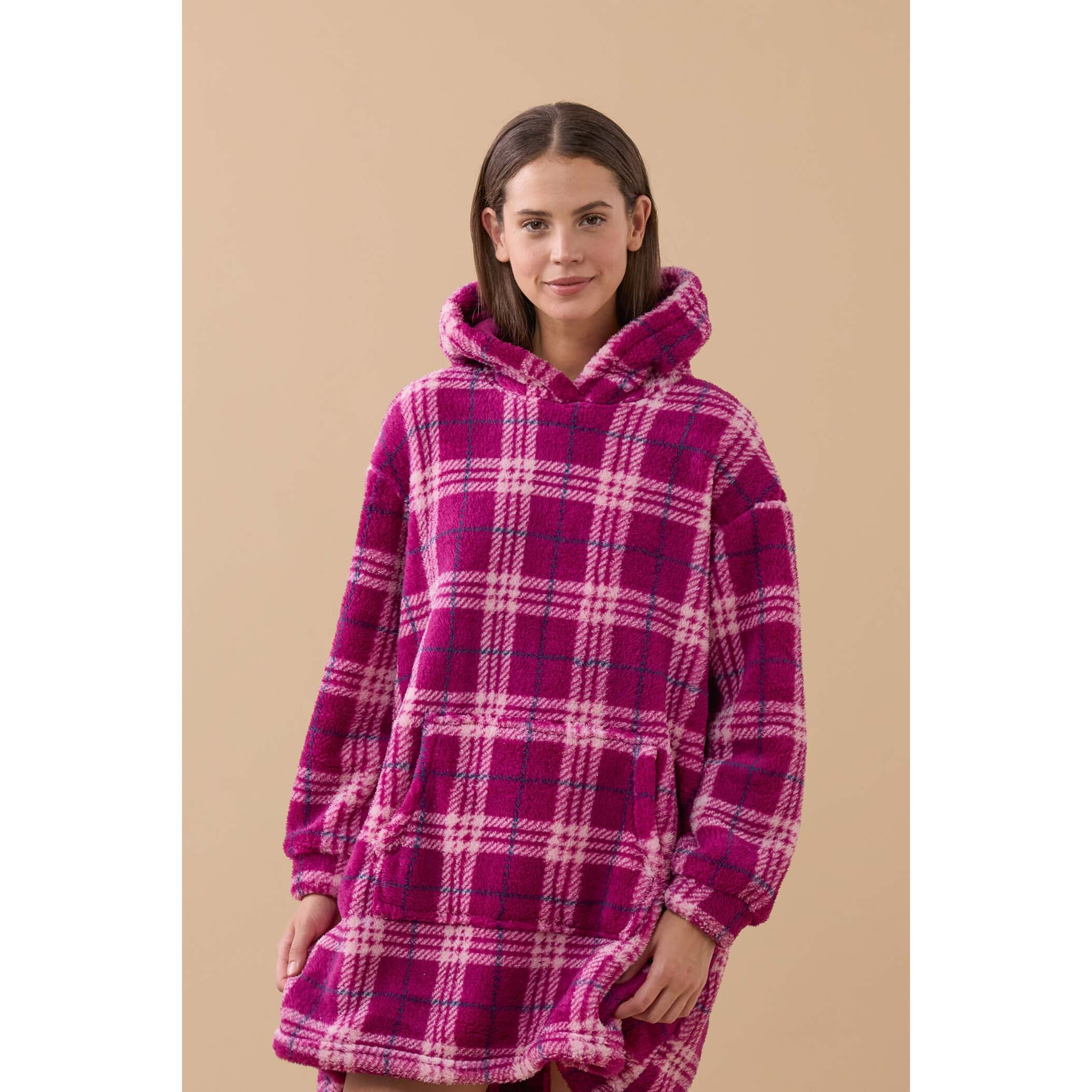 Poncho donna orsino in eco pelliccia con cappuccio Noidinotte