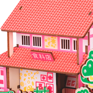 Maqueta 3D de madera. Supermercado. 43 piezas.