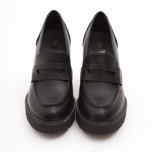 MOCASSINO TACCO E PLATEAU CHOCOLA' NERO