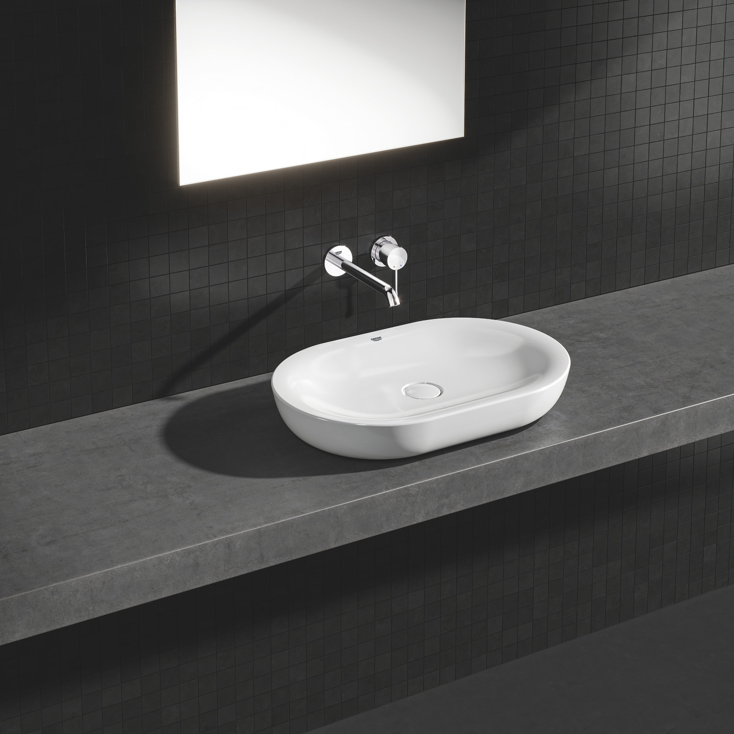 Mitigeur monocommande 2 trous lavabo Essence, Taille M, chromé