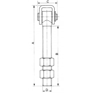 Gond à tige filetée Ø 20 AVL - Charge 400 kg - 7062