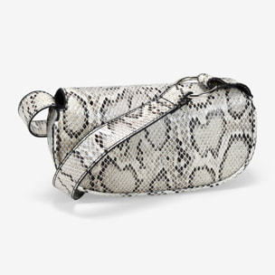 Bolso mini de hombro en serpiente con solapa