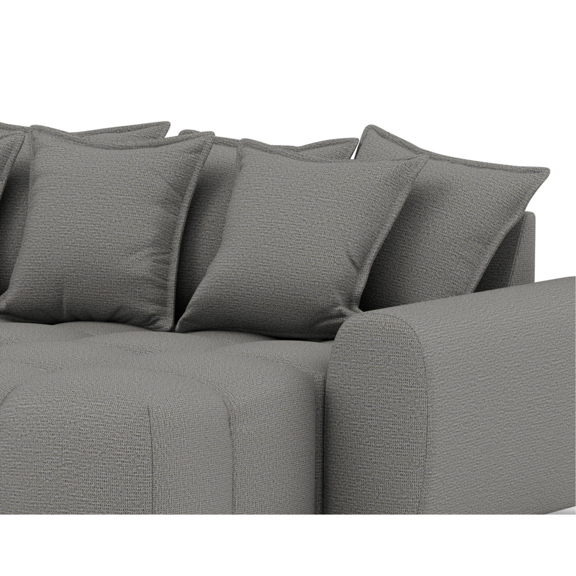 Adelaide - canapé d'angle réversible 4 places en tissu texturé - Gris