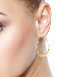 Pendientes de gancho lisos de cobre con baño de oro auténtico 29.5 mm.