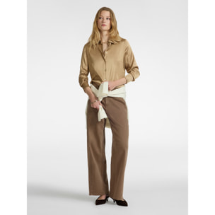 Elena Mirò - Camisa de satén elástico - Beige