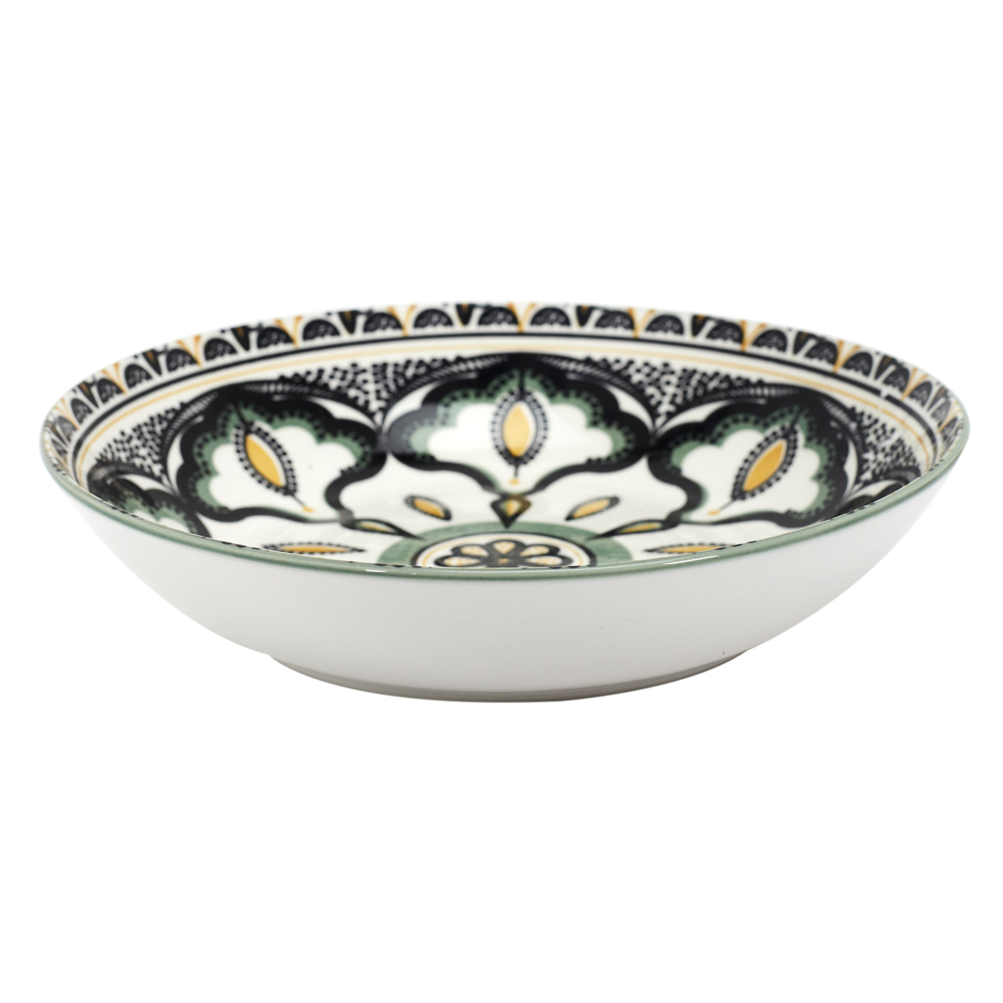 Assiette Creuse Mandala Vert D20cm
