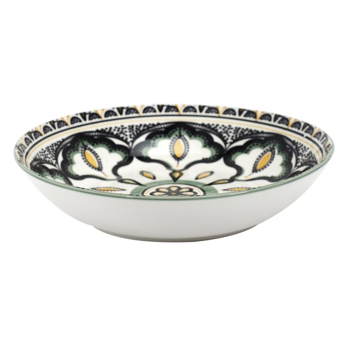 Assiette Creuse Mandala Vert D20cm