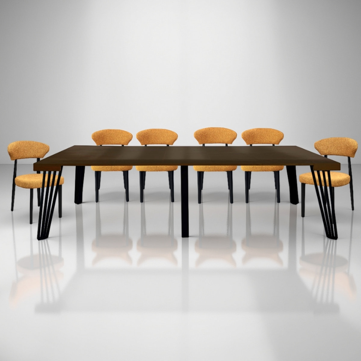 Console extensible Tomasucci EDNA, en MDF finition noyer, 45 × 90 × 76 cm