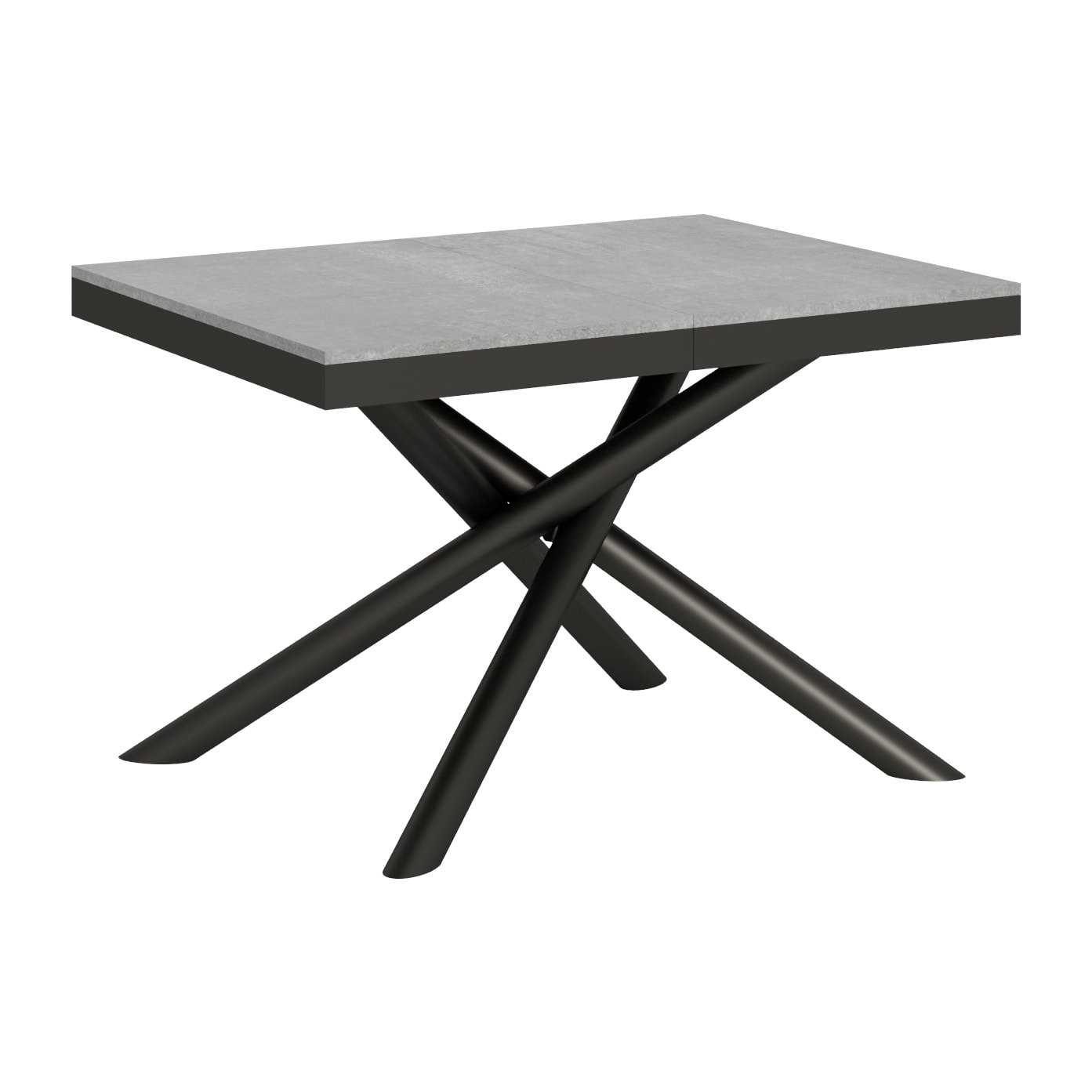 Table extensible 90x120/224 cm Famas Evolution Gris Béton cadre Anthracite