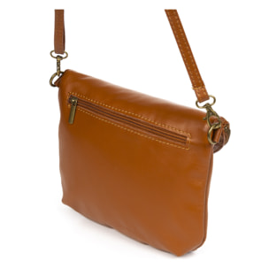 FIRENZE ARTEGIANI Borsa a Spalla da Donna Ancona Vera Pelle Sauvage Made in Italy 21,5x4x17 Cm. Colore: pelle