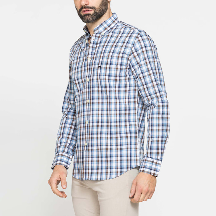CAMICIA BUTTON-DOWN CON MANICA LUNGA E TASCHINO