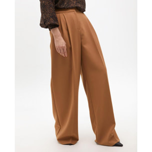 Pantaloni a palazzo a vita alta con pince