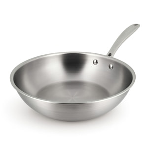 Wok en acier inoxydable 24cm - fait en France - tous feux TRIPLY