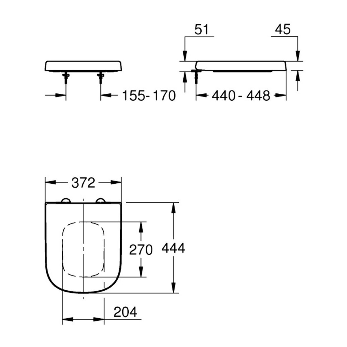 GROHE Abattant WC duroplast Euro Ceramic déclipsable, Blanc alpin