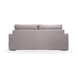 Canapé 3 pl TRESSIN 190 cm fixe tissu coton Gris Clair - 100% déhoussable - Fab. France