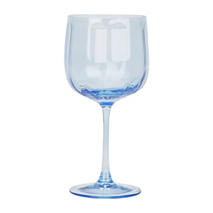 Lot de 4 verres à pied en verre 49cl bleus RIVIERA