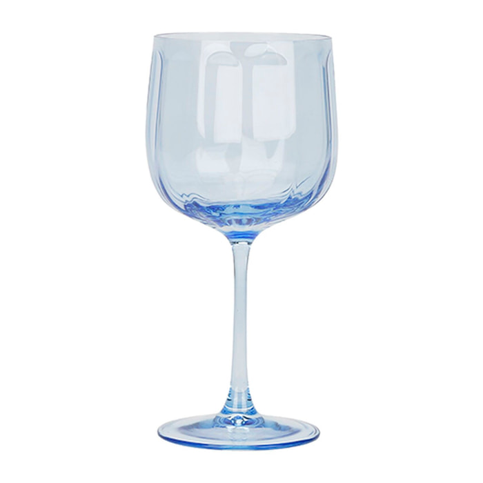 Lot de 4 verres à pied en verre 49cl bleus RIVIERA