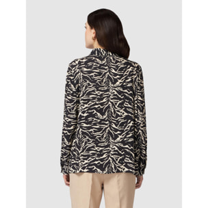 Oltre - Camisa animalier en viscosa eco-friendly - Negro