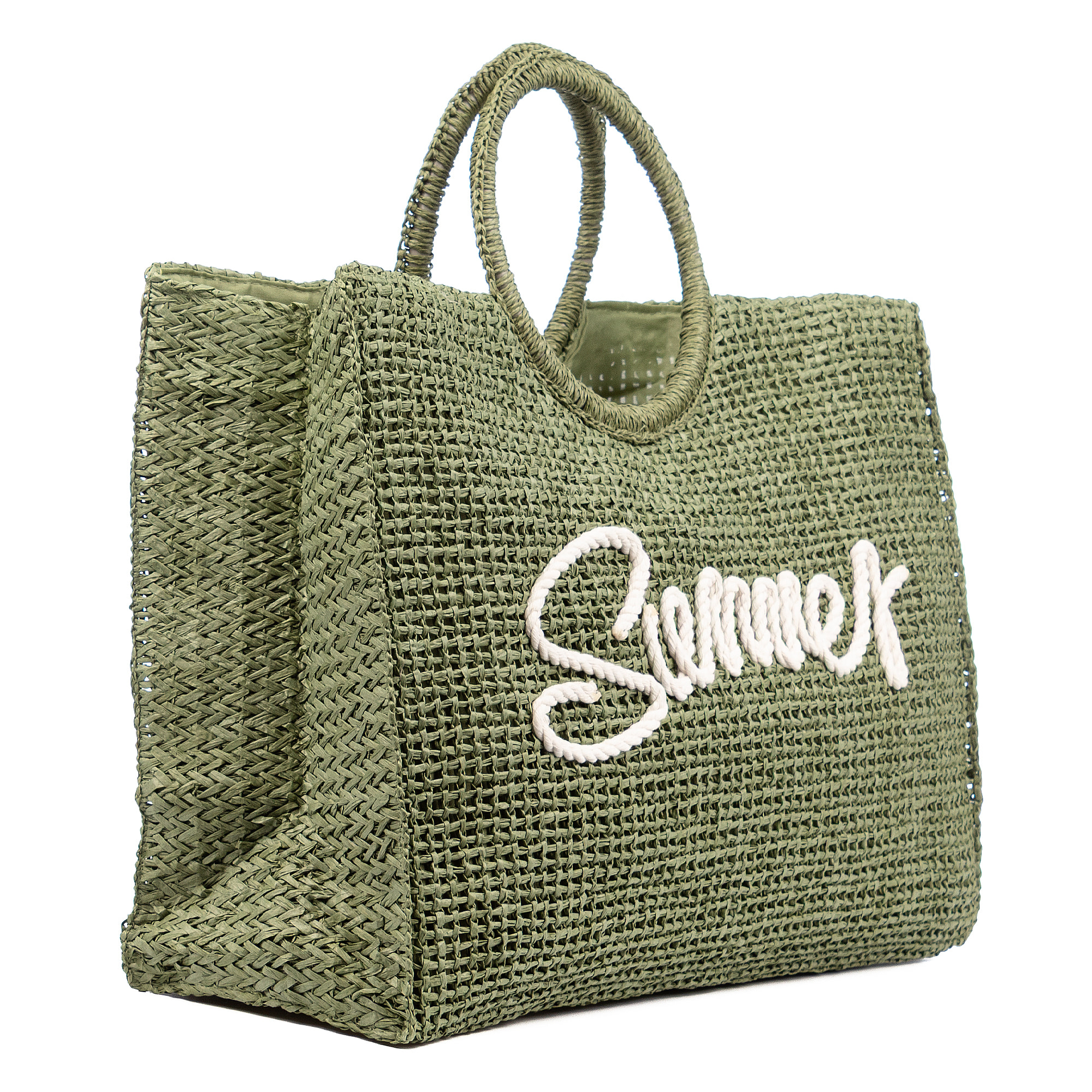 Bergantino Borsa shopper Donna. Realizzata in carta intrecciata design "Summer"