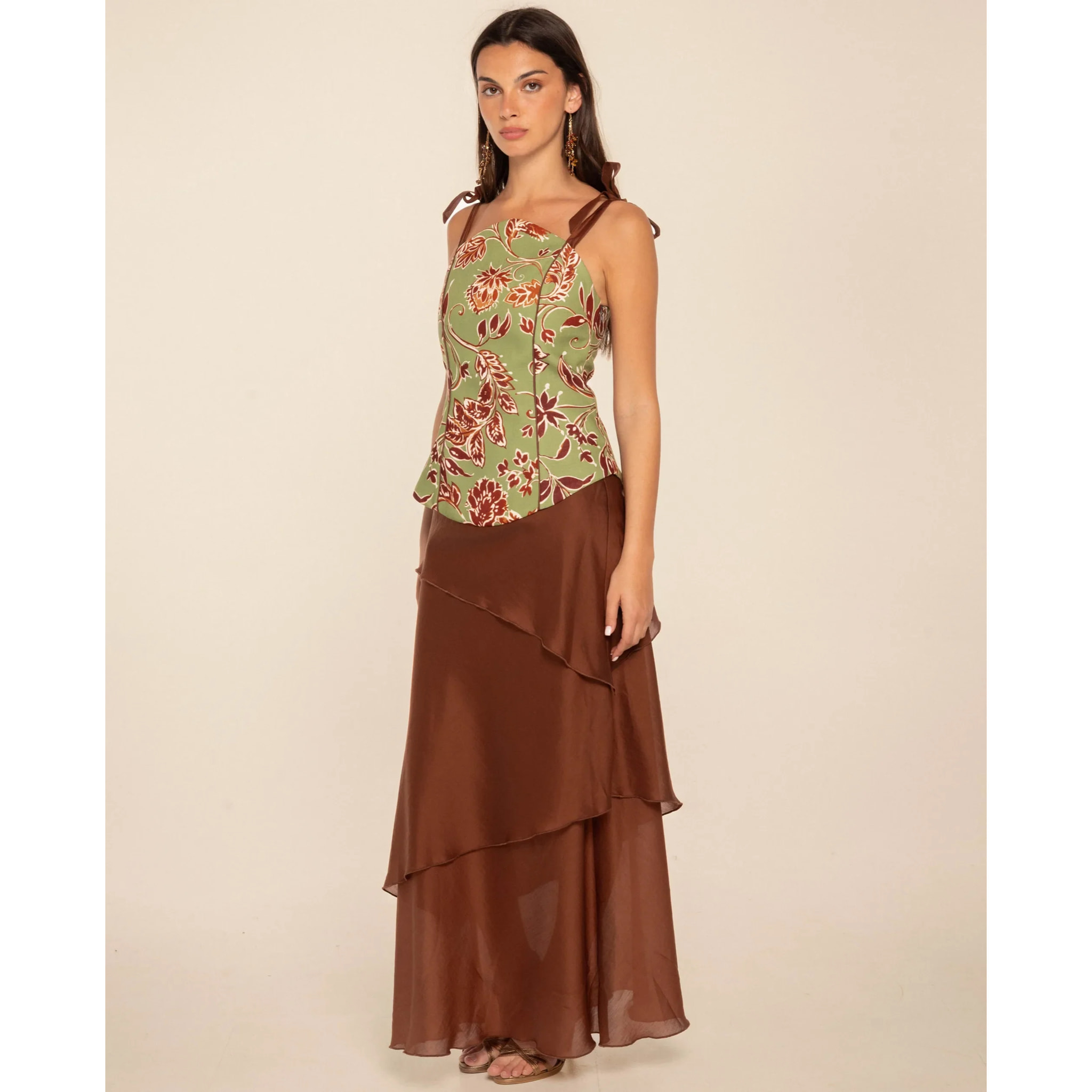 Top de tirantes estilo corpiño de algodón de mujer
